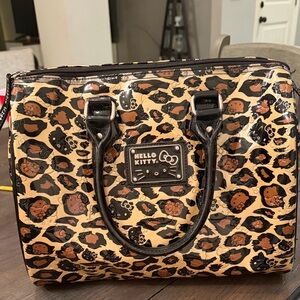 Hello Kitty Purse Embossed Leopard Print Dome Purse